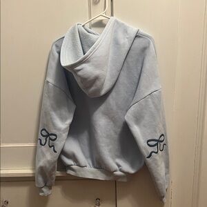 Light Blue Hoodie with Bows on Cuffs